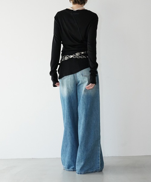 chuclla（チュクラ）の「シームラインロングスリーブトップス chw26s022（Tシャツ/カットソー・レディース・ホワイト/ブラック・FREE）」の14枚目の写真