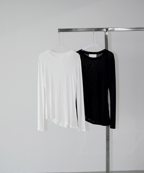 chuclla（チュクラ）の「シームラインロングスリーブトップス chw26s022（Tシャツ/カットソー・レディース・ホワイト/ブラック・FREE）」の17枚目の写真