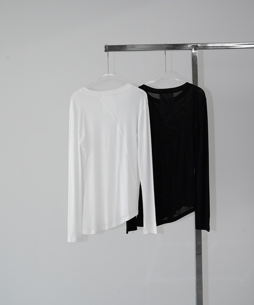 chuclla（チュクラ）の「シームラインロングスリーブトップス chw26s022（Tシャツ/カットソー・レディース・ホワイト/ブラック・FREE）」の21枚目の写真