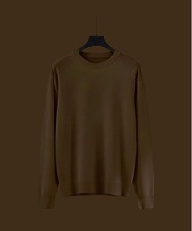 【ニット店舗売上NO.1シリーズ】18G サーブルストレッチクルーネックニット |大人気/毛玉防止/洗える/ 抗菌防臭/オフィスカジュアル/通勤/インナー/接触冷感