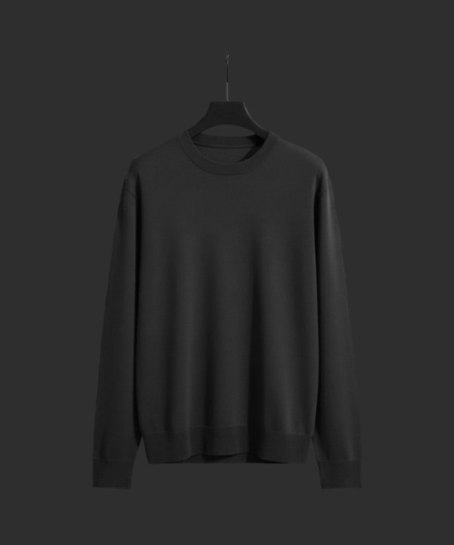 UNITED TOKYO(ユナイテッドトウキョウ)の「【ニット店舗売上NO.1シリーズ】18G サーブルストレッチクルーネックニット |大人気/毛玉防止/洗える/ 抗菌防臭/オフィスカジュアル/通勤/インナー/接触冷感(ニット/セーター・メンズ・ライトグレー/オフホワイト/ブラック/ダークグレー/グレイッシュベージュ・1/3/2)」の4枚目の写真