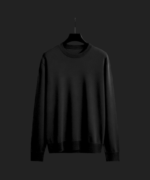 UNITED TOKYO(ユナイテッドトウキョウ)の「【ニット店舗売上NO.1シリーズ】18G サーブルストレッチクルーネックニット |大人気/毛玉防止/洗える/ 抗菌防臭/オフィスカジュアル/通勤/インナー/接触冷感(ニット/セーター・メンズ・ライトグレー/オフホワイト/ブラック/ダークグレー/グレイッシュベージュ・1/3/2)」の2枚目の写真