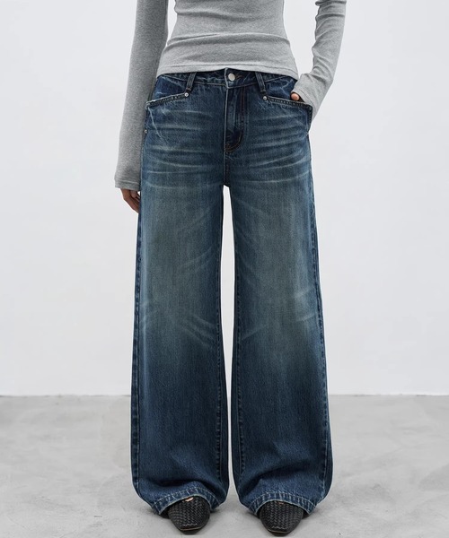 EIGHTHMONTH（エイスマンス）の「ウォッシュワイドストレートデニム EM25a180【EIGHTHMONTH】（デニムパンツ・レディース・ブルー・S/M/L）」の19枚目の写真