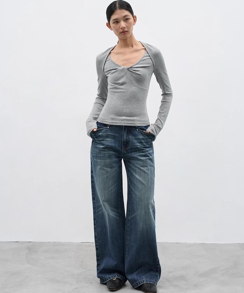 EIGHTHMONTH（エイスマンス）の「ウォッシュワイドストレートデニム EM25a180【EIGHTHMONTH】（デニムパンツ・レディース・ブルー・S/M/L）」の11枚目の写真