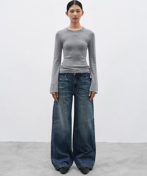 EIGHTHMONTH（エイスマンス）の「ウォッシュワイドストレートデニム EM25a180【EIGHTHMONTH】（デニムパンツ・レディース・ブルー・S/M/L）」の15枚目の写真