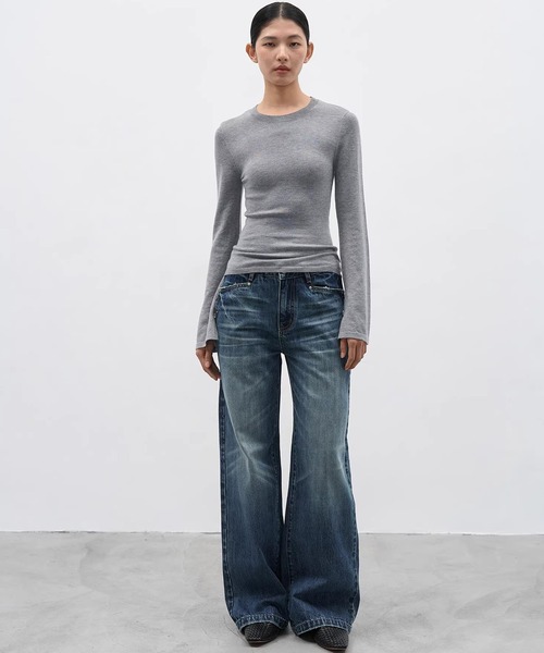 EIGHTHMONTH（エイスマンス）の「ウォッシュワイドストレートデニム EM25a180【EIGHTHMONTH】（デニムパンツ・レディース・ブルー・S/M/L）」の16枚目の写真