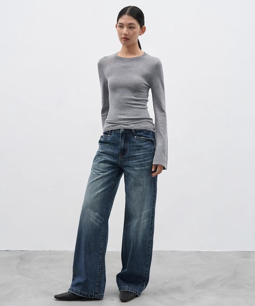 EIGHTHMONTH（エイスマンス）の「ウォッシュワイドストレートデニム EM25a180【EIGHTHMONTH】（デニムパンツ・レディース・ブルー・S/M/L）」の20枚目の写真