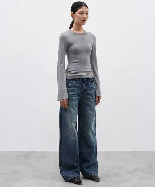 EIGHTHMONTH（エイスマンス）の「ウォッシュワイドストレートデニム EM25a180【EIGHTHMONTH】（デニムパンツ・レディース・ブルー・S/M/L）」の21枚目の写真
