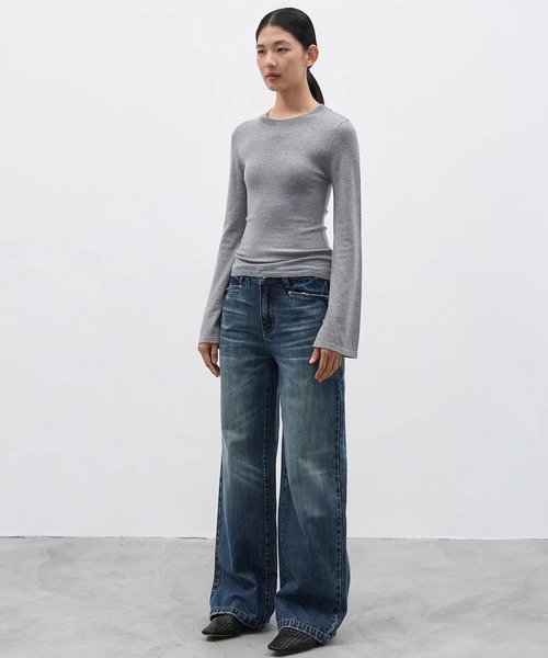 EIGHTHMONTH（エイスマンス）の「ウォッシュワイドストレートデニム EM25a180【EIGHTHMONTH】（デニムパンツ・レディース・ブルー・S/M/L）」の22枚目の写真