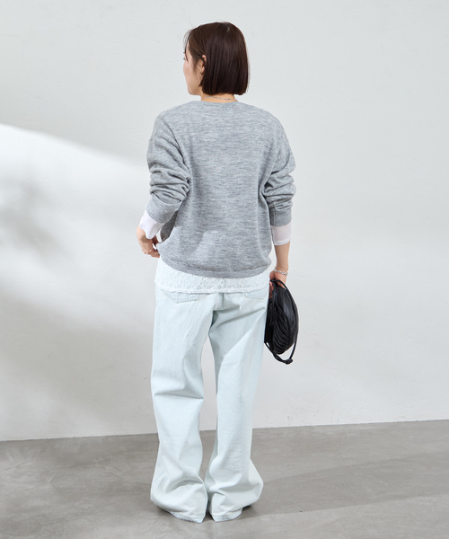 U by SPICK&SPAN（ユーバイスピックアンドスパン）の「≪手洗い可≫ シアーニットプルオーバー（ニット/セーター・レディース・グレー/イエロー/ピンク/グリーン・FREE）」の19枚目の写真