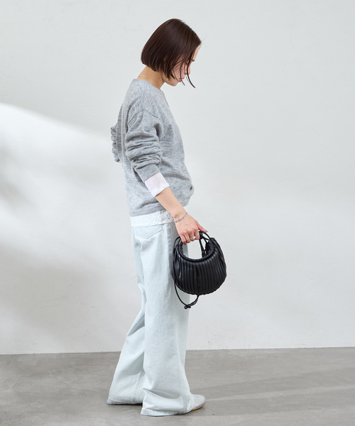 U by SPICK&SPAN（ユーバイスピックアンドスパン）の「≪手洗い可≫ シアーニットプルオーバー（ニット/セーター・レディース・グレー/イエロー/ピンク/グリーン・FREE）」の20枚目の写真