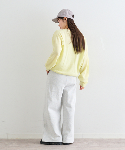 U by SPICK&SPAN（ユーバイスピックアンドスパン）の「≪手洗い可≫ シアーニットプルオーバー（ニット/セーター・レディース・グレー/イエロー/ピンク/グリーン・FREE）」の6枚目の写真