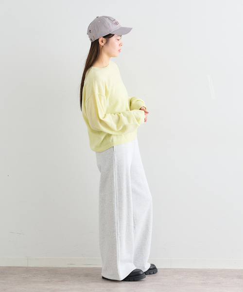 U by SPICK&SPAN（ユーバイスピックアンドスパン）の「≪手洗い可≫ シアーニットプルオーバー（ニット/セーター・レディース・グレー/イエロー/ピンク/グリーン・FREE）」の7枚目の写真