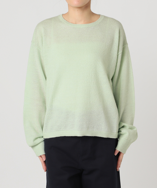 U by SPICK&SPAN（ユーバイスピックアンドスパン）の「≪手洗い可≫ シアーニットプルオーバー（ニット/セーター・レディース・グレー/イエロー/ピンク/グリーン・FREE）」の17枚目の写真