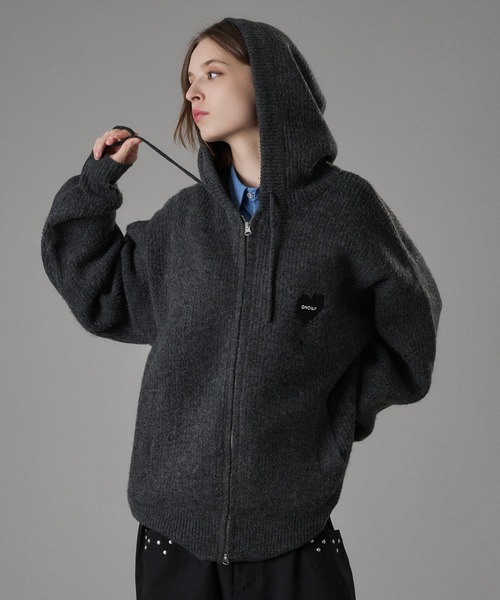 MELTING HEART RIB KNIT HOODIE / メルティングハートリブニット