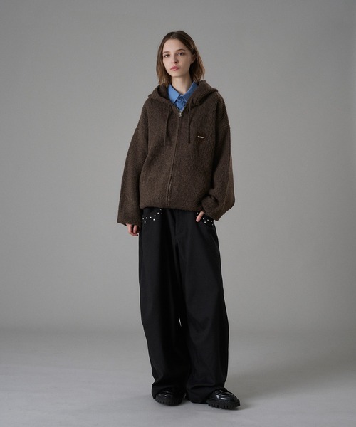 ONCILY(オンシェリー)の「MELTING HEART RIB KNIT HOODIE / メルティングハートリブニットフーディ(カーディガン/ボレロ・メンズ・ブラウン/ボルドー/チャコールグレー・SMALL/MEDIUM/LARGE)」の12枚目の写真