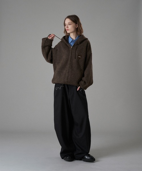 ONCILY(オンシェリー)の「MELTING HEART RIB KNIT HOODIE / メルティングハートリブニットフーディ(カーディガン/ボレロ・メンズ・ブラウン/ボルドー/チャコールグレー・SMALL/MEDIUM/LARGE)」の13枚目の写真