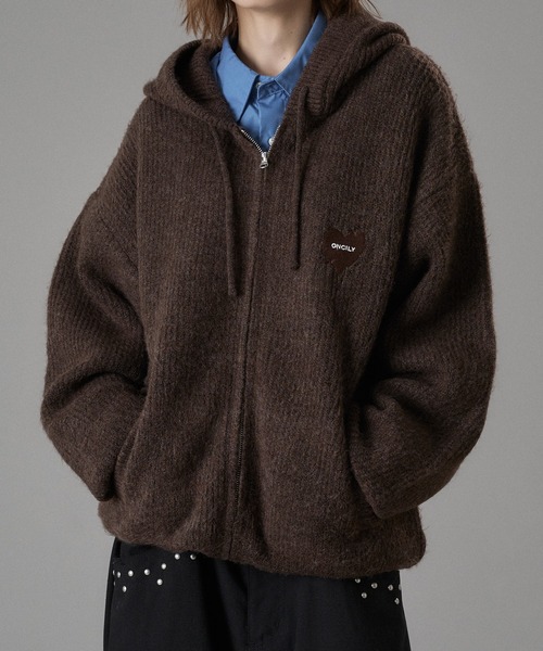 ONCILY(オンシェリー)の「MELTING HEART RIB KNIT HOODIE / メルティングハートリブニットフーディ(カーディガン/ボレロ・メンズ・ブラウン/ボルドー/チャコールグレー・SMALL/MEDIUM/LARGE)」の6枚目の写真