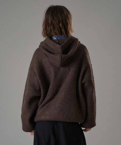 ONCILY(オンシェリー)の「MELTING HEART RIB KNIT HOODIE / メルティングハートリブニットフーディ(カーディガン/ボレロ・メンズ・ブラウン/ボルドー/チャコールグレー・SMALL/MEDIUM/LARGE)」の11枚目の写真