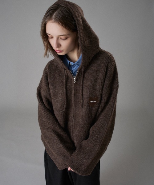 ONCILY(オンシェリー)の「MELTING HEART RIB KNIT HOODIE / メルティングハートリブニットフーディ(カーディガン/ボレロ・メンズ・ブラウン/ボルドー/チャコールグレー・SMALL/MEDIUM/LARGE)」の7枚目の写真