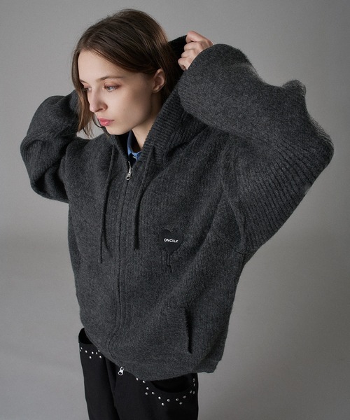 ONCILY(オンシェリー)の「MELTING HEART RIB KNIT HOODIE / メルティングハートリブニットフーディ(カーディガン/ボレロ・メンズ・ブラウン/ボルドー/チャコールグレー・SMALL/MEDIUM/LARGE)」の17枚目の写真