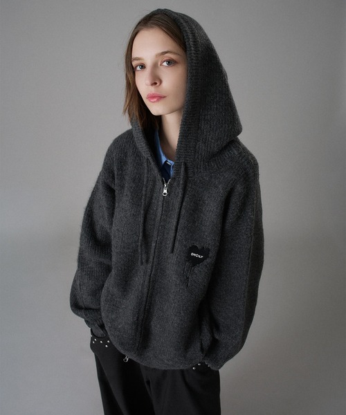 ONCILY(オンシェリー)の「MELTING HEART RIB KNIT HOODIE / メルティングハートリブニットフーディ(カーディガン/ボレロ・メンズ・ブラウン/ボルドー/チャコールグレー・SMALL/MEDIUM/LARGE)」の20枚目の写真
