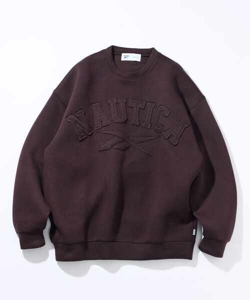 NAUTICA（ノーティカ）の「Reebok×NAUTICA/リーボック×ノーティカ 【Exclusive】 ダブルネーム アーチロゴ ダンボール クルーネックスウェット（スウェット・メンズ・チャコールグレー/ブラック/ブラウン/ネイビー・LARGE/X-LARGE/MEDIUM）」の3枚目の写真