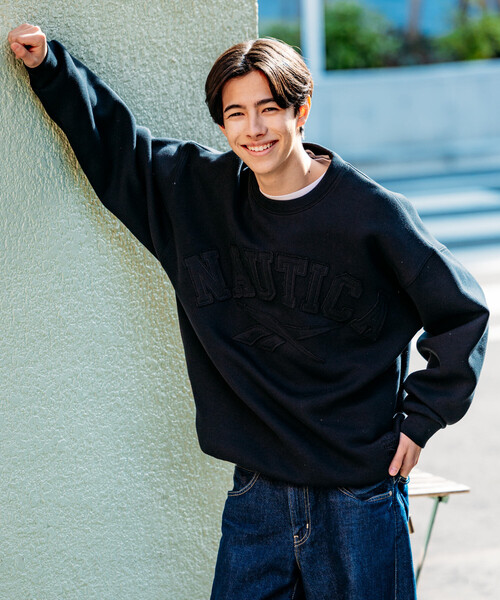 NAUTICA（ノーティカ）の「Reebok×NAUTICA/リーボック×ノーティカ 【Exclusive】 ダブルネーム アーチロゴ ダンボール クルーネックスウェット（スウェット・メンズ・チャコールグレー/ブラック/ブラウン/ネイビー・LARGE/X-LARGE/MEDIUM）」の16枚目の写真