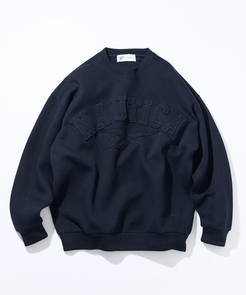 NAUTICA（ノーティカ）の「Reebok×NAUTICA/リーボック×ノーティカ 【Exclusive】 ダブルネーム アーチロゴ ダンボール クルーネックスウェット（スウェット・メンズ・チャコールグレー/ブラック/ブラウン/ネイビー・LARGE/X-LARGE/MEDIUM）」の5枚目の写真