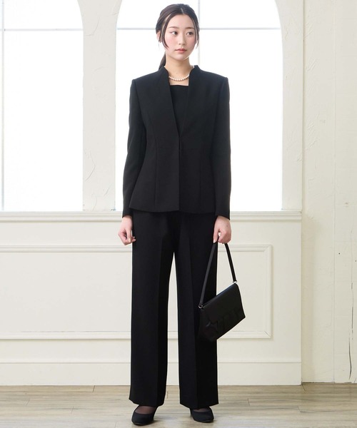 喪服・礼服】ウォッシャブル スタンドネックジャケット・前開き