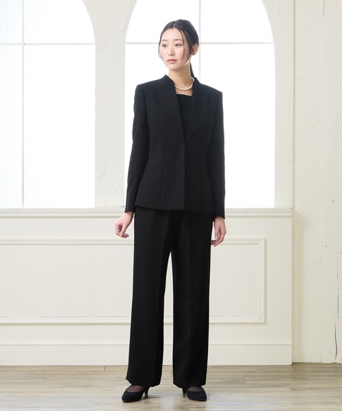 喪服・礼服】ウォッシャブル スタンドネックジャケット・前開き