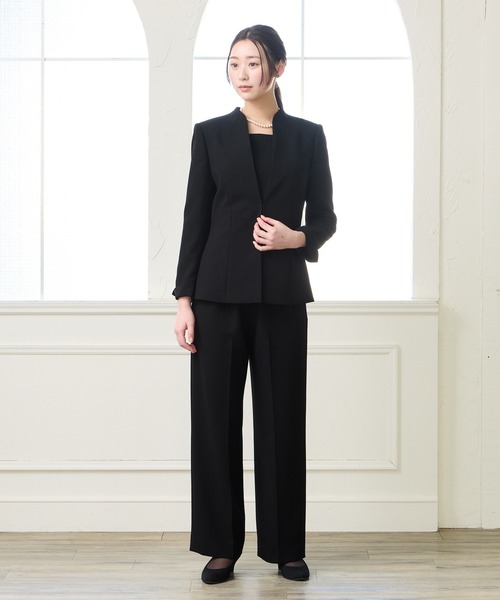 喪服・礼服】ウォッシャブル スタンドネックジャケット・前開き