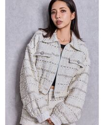 GYDA | Symmetry GYDAラメツイードジャケット(その他アウター)