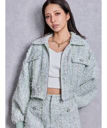 GYDA | Symmetry GYDAラメツイードジャケット(その他アウター)