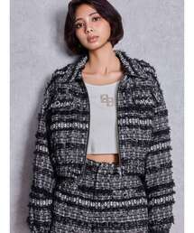 GYDA | Symmetry GYDAラメツイードジャケット(その他アウター)