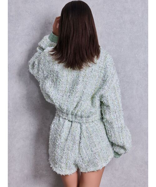 GYDA（ジェイダ）の「Symmetry GYDAラメツイードジャケット（その他アウター・レディース・ブラック/アイボリー/ミント・FREE）」の6枚目の写真