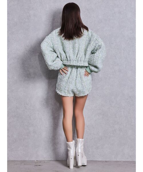 GYDA（ジェイダ）の「Symmetry GYDAラメツイードジャケット（その他アウター・レディース・ブラック/アイボリー/ミント・FREE）」の9枚目の写真