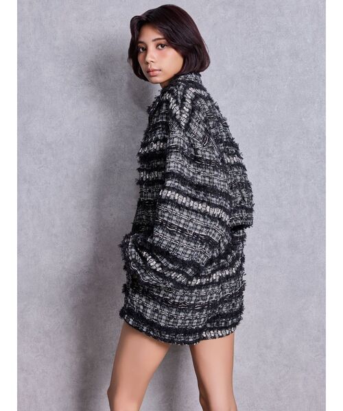 GYDA（ジェイダ）の「Symmetry GYDAラメツイードジャケット（その他アウター・レディース・ブラック/アイボリー/ミント・FREE）」の15枚目の写真