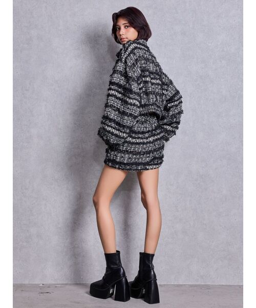 GYDA（ジェイダ）の「Symmetry GYDAラメツイードジャケット（その他アウター・レディース・ブラック/アイボリー/ミント・FREE）」の17枚目の写真