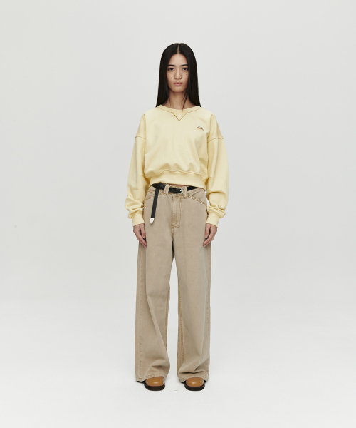 HEUTE(ホイテ)の「BENY WIDE DENIM (BEIGE)(デニムパンツ・レディース・ベージュ・FREE)」の2枚目の写真