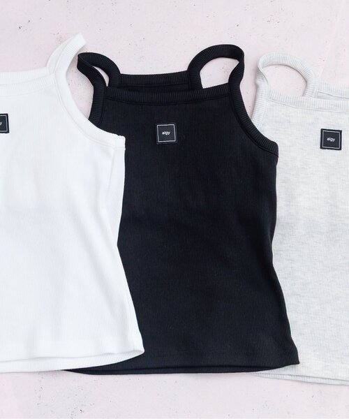 algy（アルジー）の「パッド付きタンク（タンクトップ・キッズ・オフホワイト/ブラック/アイボリー/カーキ・130/140/150/160）」の4枚目の写真