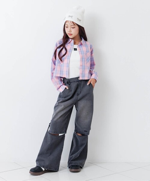 algy（アルジー）の「パッド付きタンク（タンクトップ・キッズ・オフホワイト/ブラック/アイボリー/カーキ・130/140/150/160）」の18枚目の写真