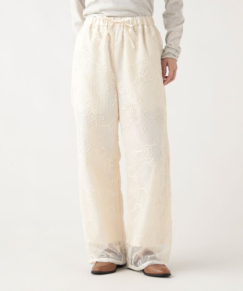 BEAMS HEART(ビームスハート)の「コードレース パンツ(その他パンツ・レディース・ホワイト/ライム/ブラック・FREE)」の2枚目の写真