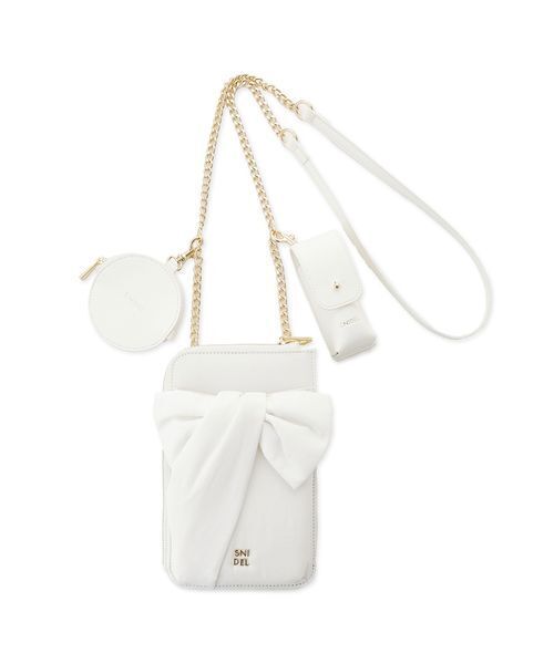 SNIDEL（スナイデル）の「【WEB限定カラーあり】パフィーリボンミニショルダー（ショルダーバッグ・レディース・ライトピンク/ブラック/ホワイト/イエロー・F）」の7枚目の写真
