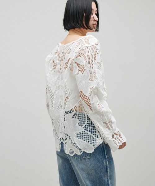 LARUTA(ラルータ)の「【LARUTA】フラワー刺繍レースブラウス(シャツ/ブラウス・レディース・ブラウン/ブラック/オフホワイト・FREE)」の22枚目の写真