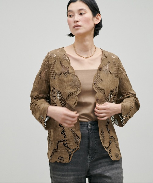 LARUTA(ラルータ)の「【LARUTA】フラワー刺繍レースブラウス(シャツ/ブラウス・レディース・ブラウン/ブラック/オフホワイト・FREE)」の8枚目の写真