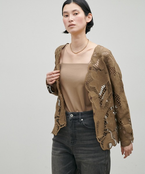 LARUTA(ラルータ)の「【LARUTA】フラワー刺繍レースブラウス(シャツ/ブラウス・レディース・ブラウン/ブラック/オフホワイト・FREE)」の6枚目の写真
