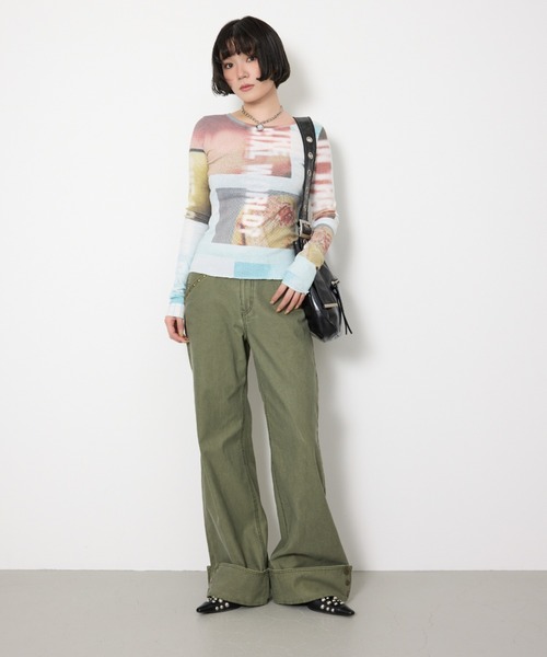 SLY（スライ）の「【2026SS新作】L/W STUDDED MILITALY FLARE PT ロー