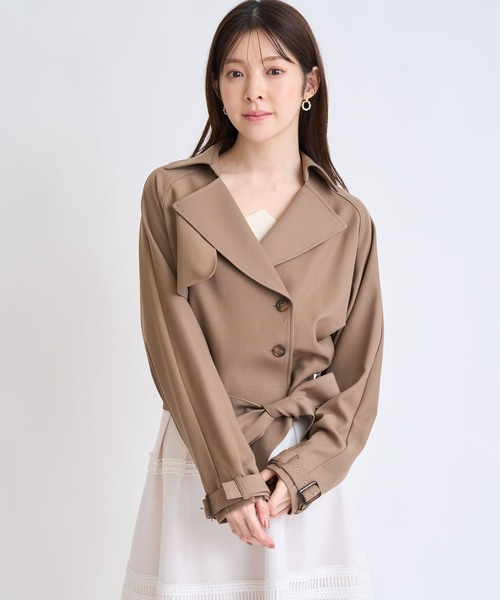 NOELA（ノエラ）の「ラグランショートトレンチ（その他アウター・レディース・オフホワイト/ベージュ/モカ・S/M）」の5枚目の写真