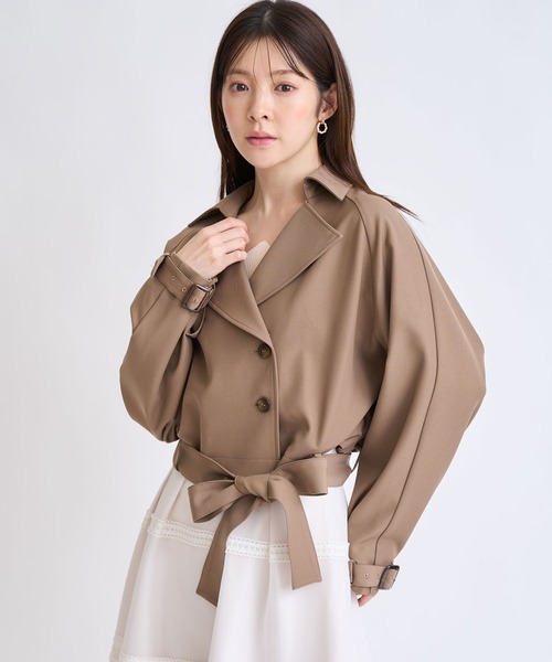 NOELA（ノエラ）の「ラグランショートトレンチ（その他アウター・レディース・オフホワイト/ベージュ/モカ・S/M）」の6枚目の写真